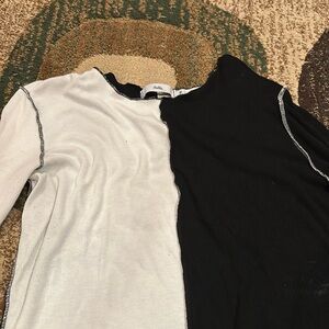 Adika half white and black long sleeve top